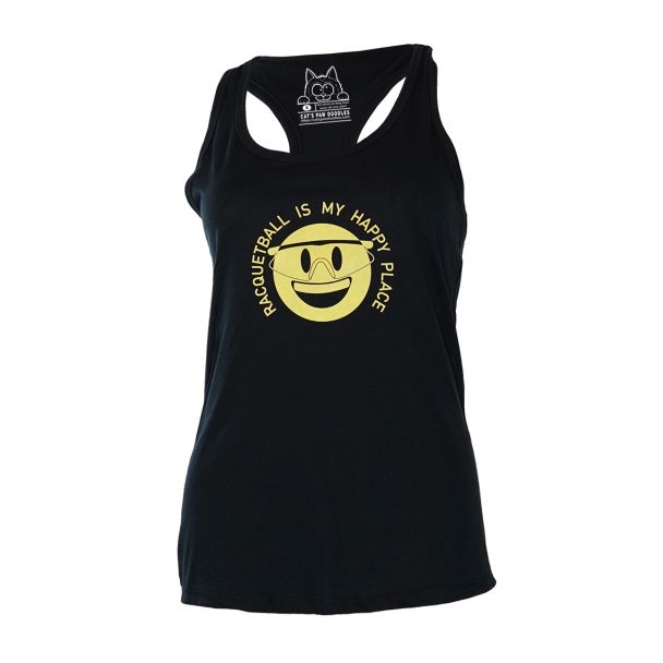 Women's Ideal Racerback Tank, Racquetball Is My Happy Place