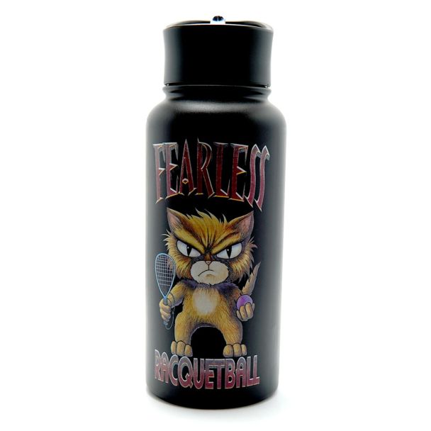Fearless Racquetball 32 OZ Insulated Water Bottle with Straw Lid & Wide Mouth Lid